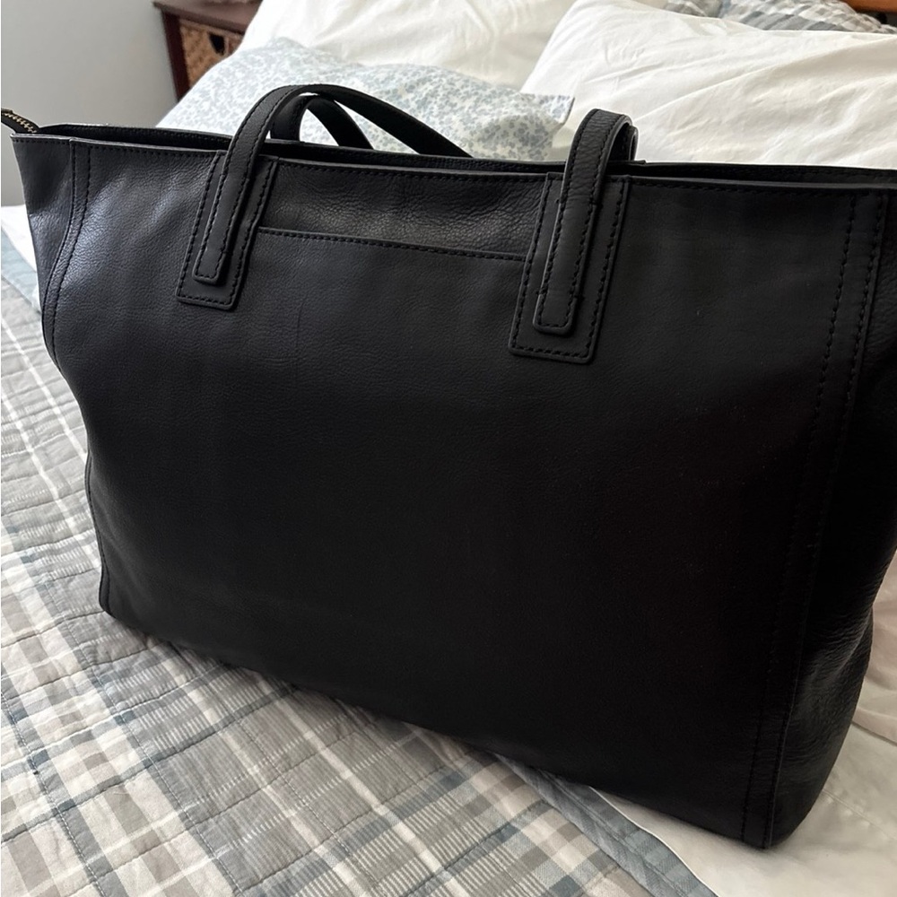Fossil black leather tote